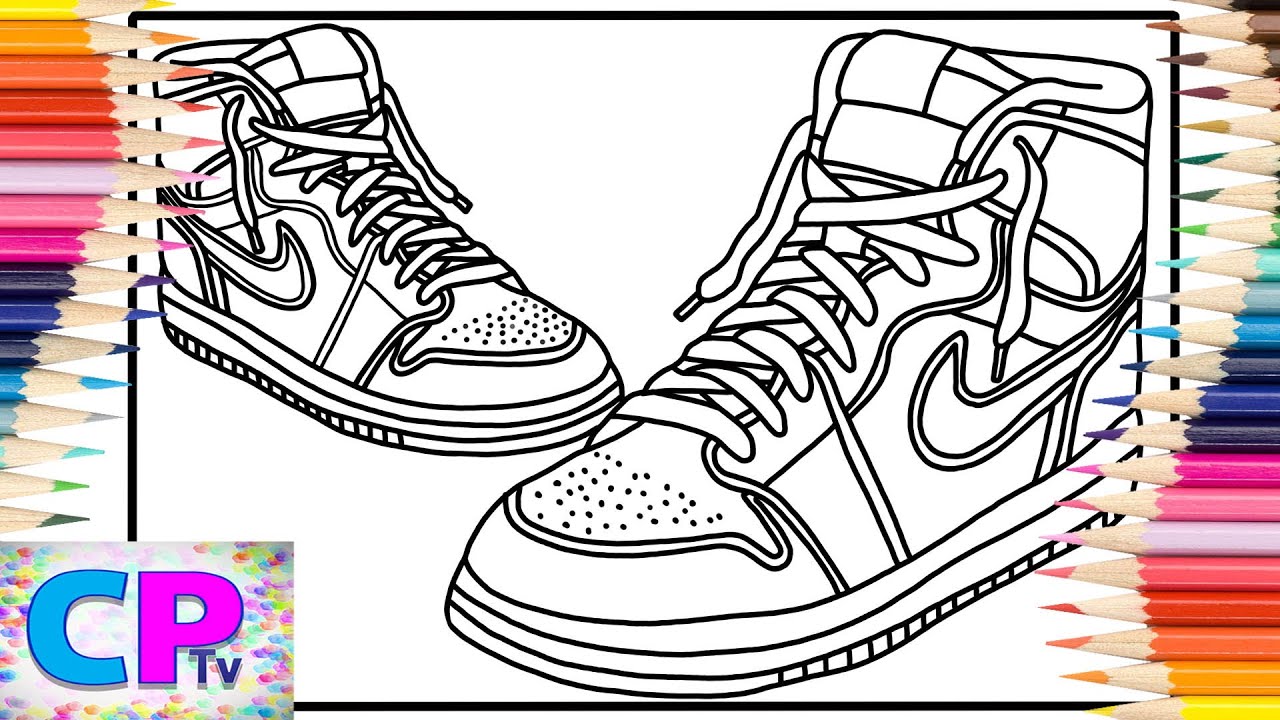 Nike air jordan coloring pagesnike shoes coloringrd prototype