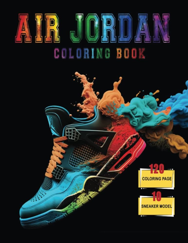 Retro air jordan shoes a detailed coloring book for adults and kids color your sole samir ahmed books