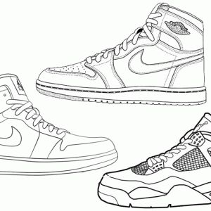 Air jordan shoes coloring pages