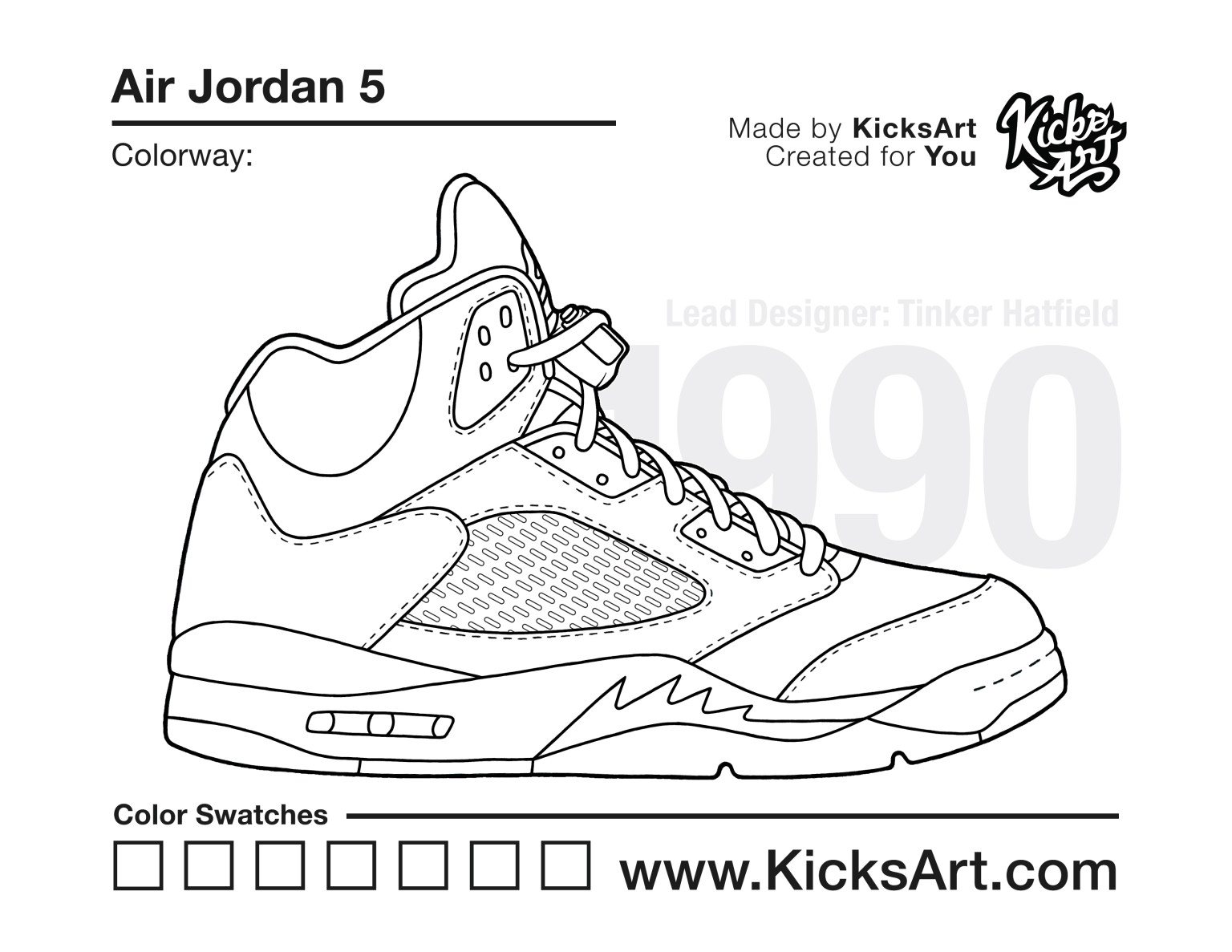 Air jordan sneaker coloring pages