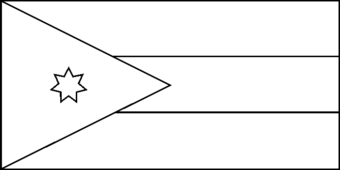 Jordan flag coloring picture