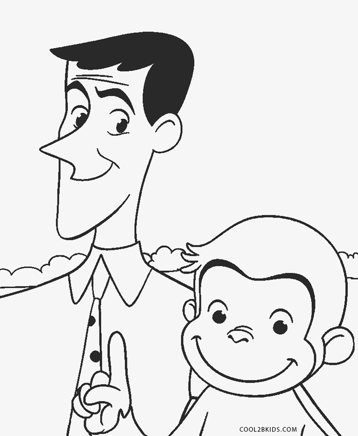 Free printable curious george coloring pages for kids