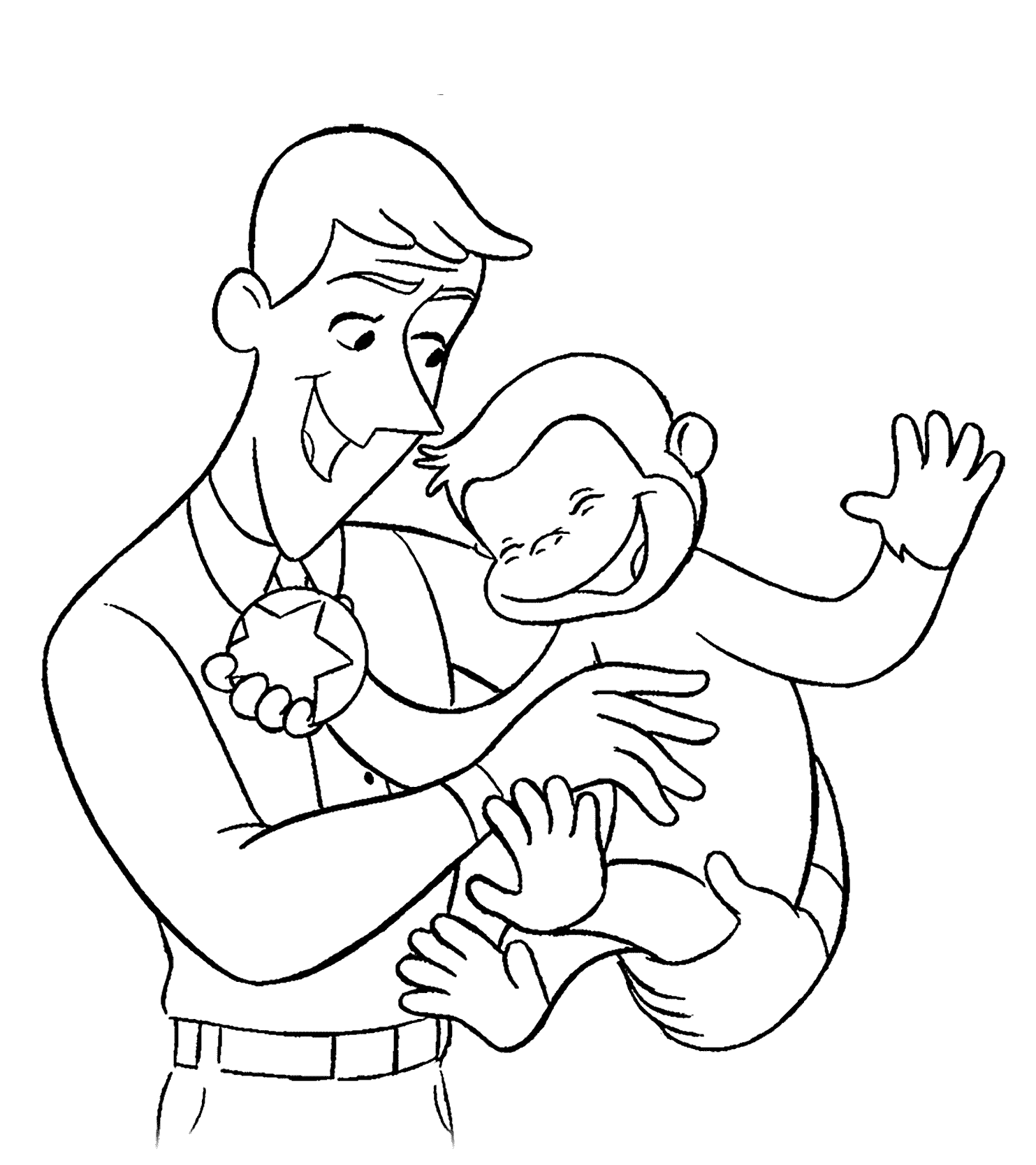 Curious george with ted coloring pages for kids printable free curious george coloring pages curious george printables coloring books