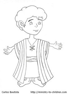 Joseph and the beautiful coat coloring page