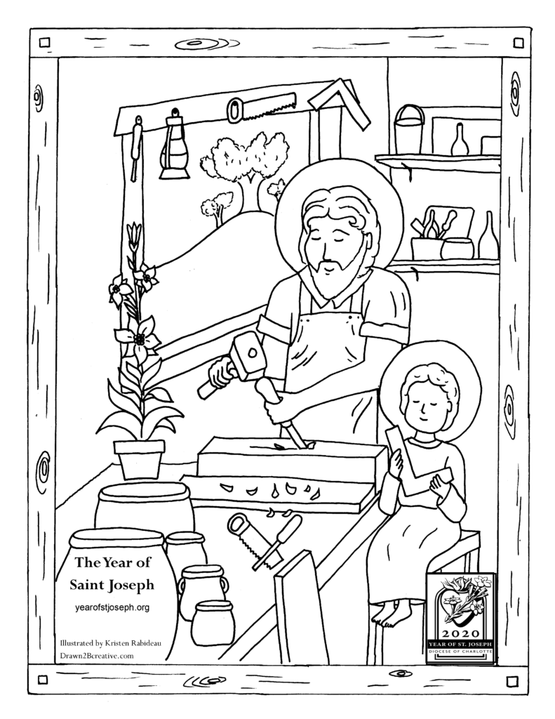 St joseph coloring printable â year of st joseph