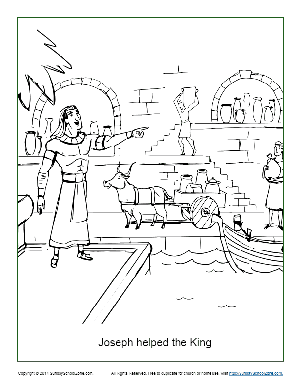 Joseph helped the king coloring page