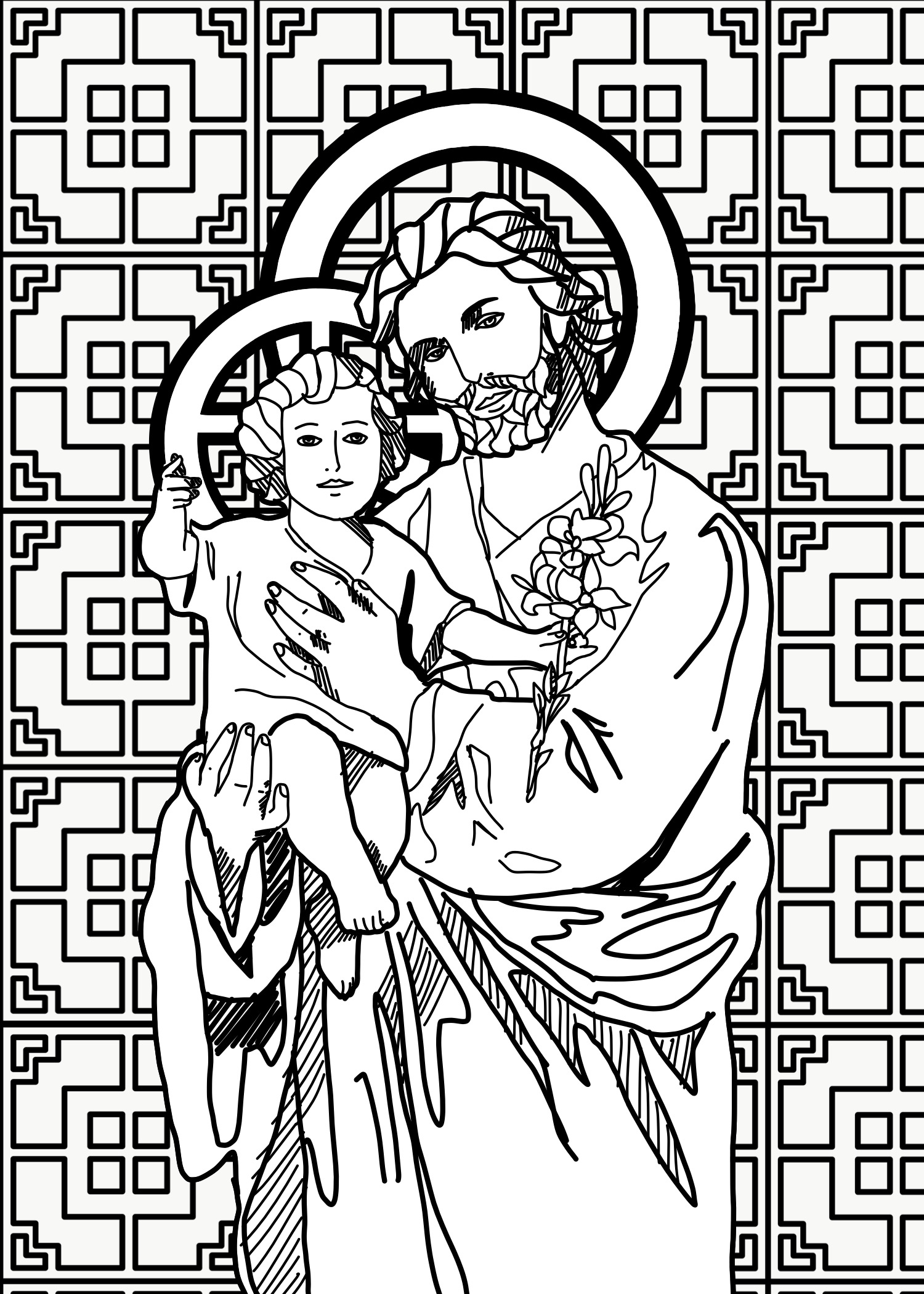 Saint joseph and child jesus