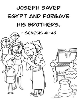 Joseph forgives bible coloring pages by sketchbykat tpt