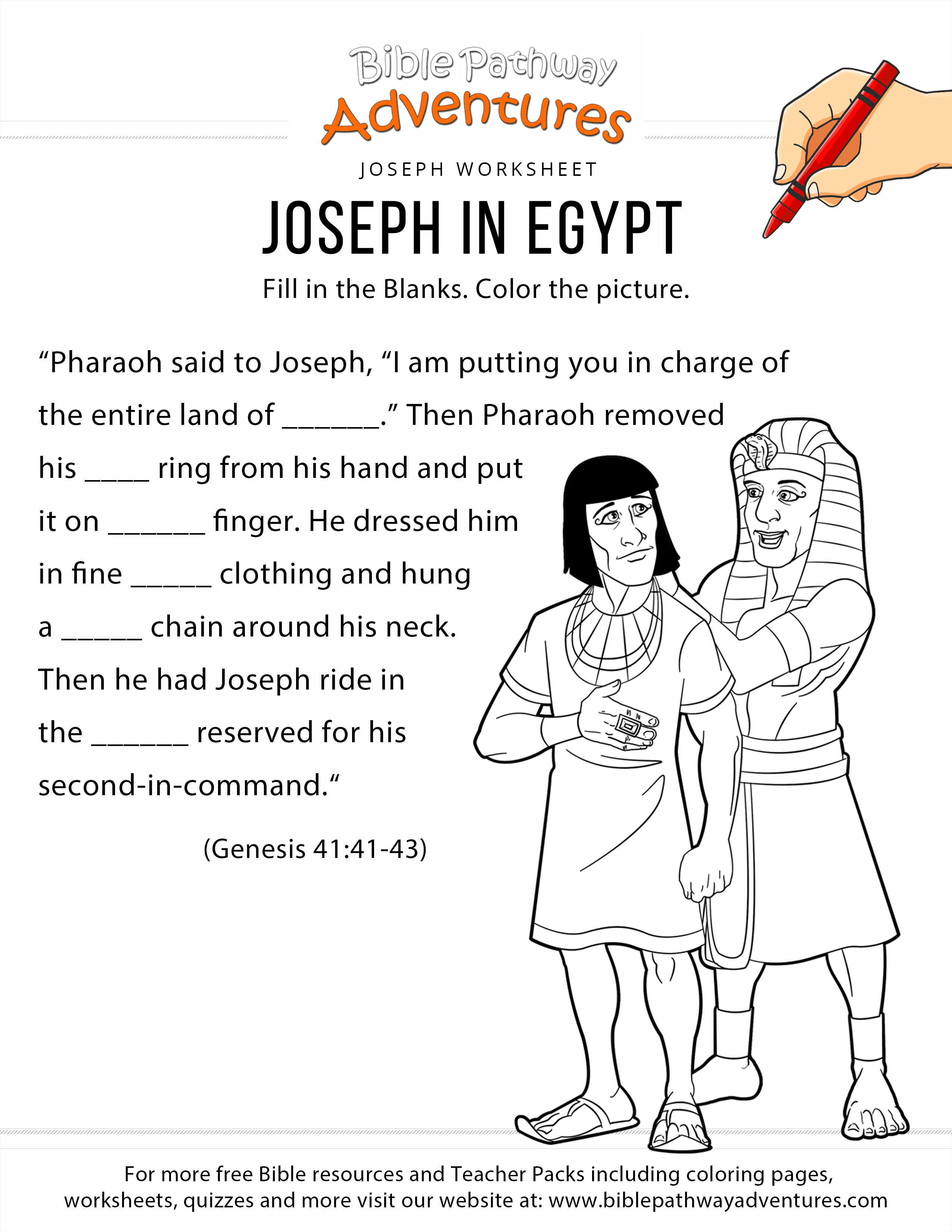 Joseph in egypt â bible pathway adventures