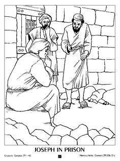 Free coloring pages of joseph in prison sunday school coloring pages school coloring pages bible story crafts