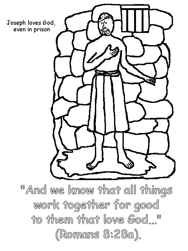 Josephinprisoncolorgif ã pixels sunday school coloring pages joseph bible crafts joseph king of dreams