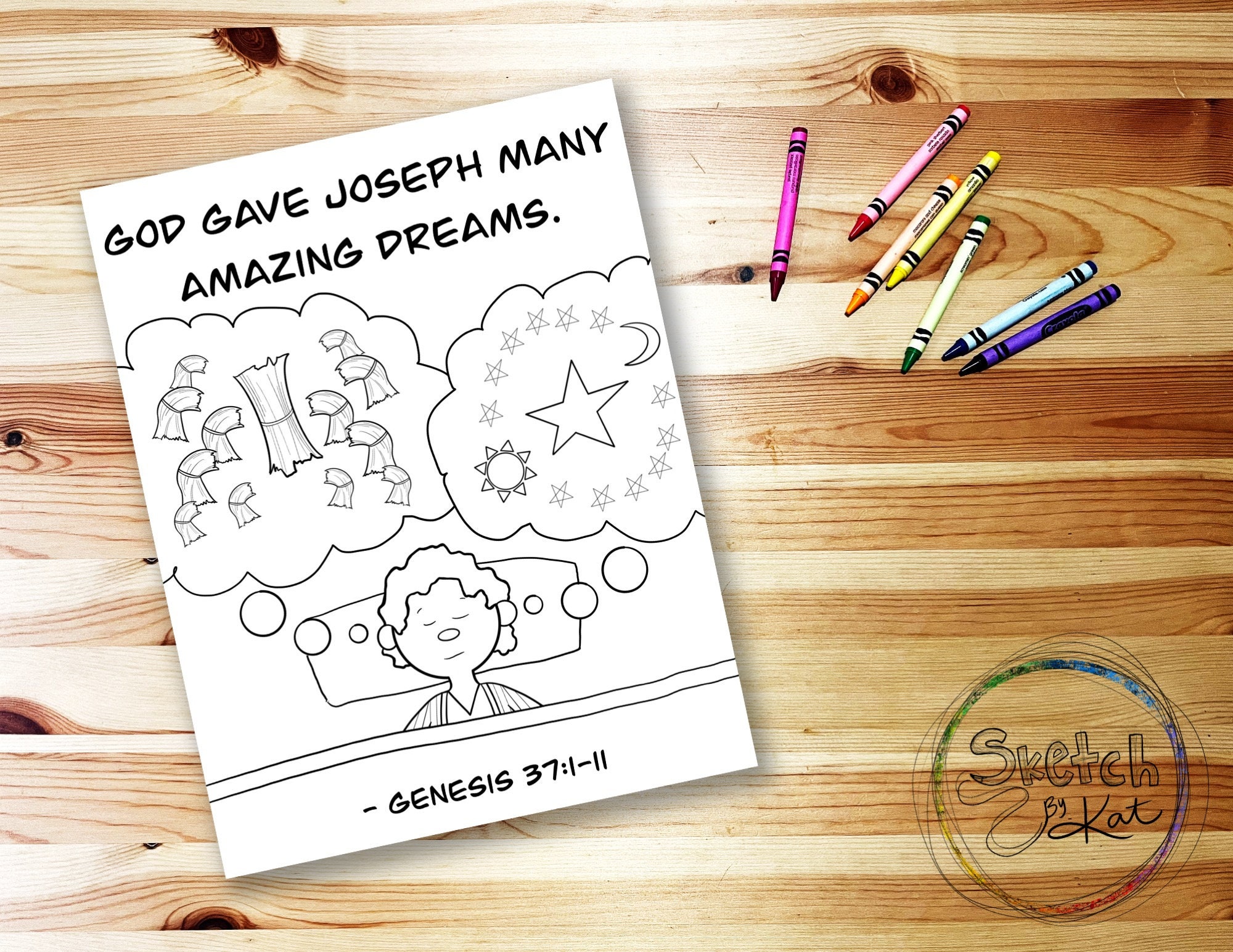 Josephs dreams bible coloring pages