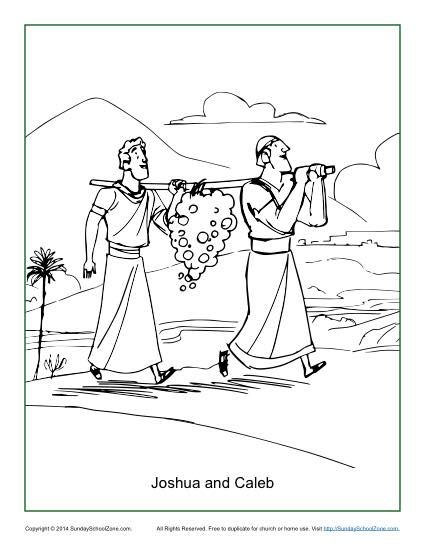 Joshua and caleb coloring page childrens bible activities joshua and caleb childrens bible