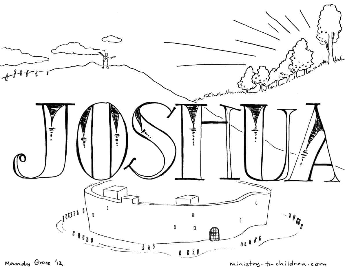 Book of joshua bible coloring page for children