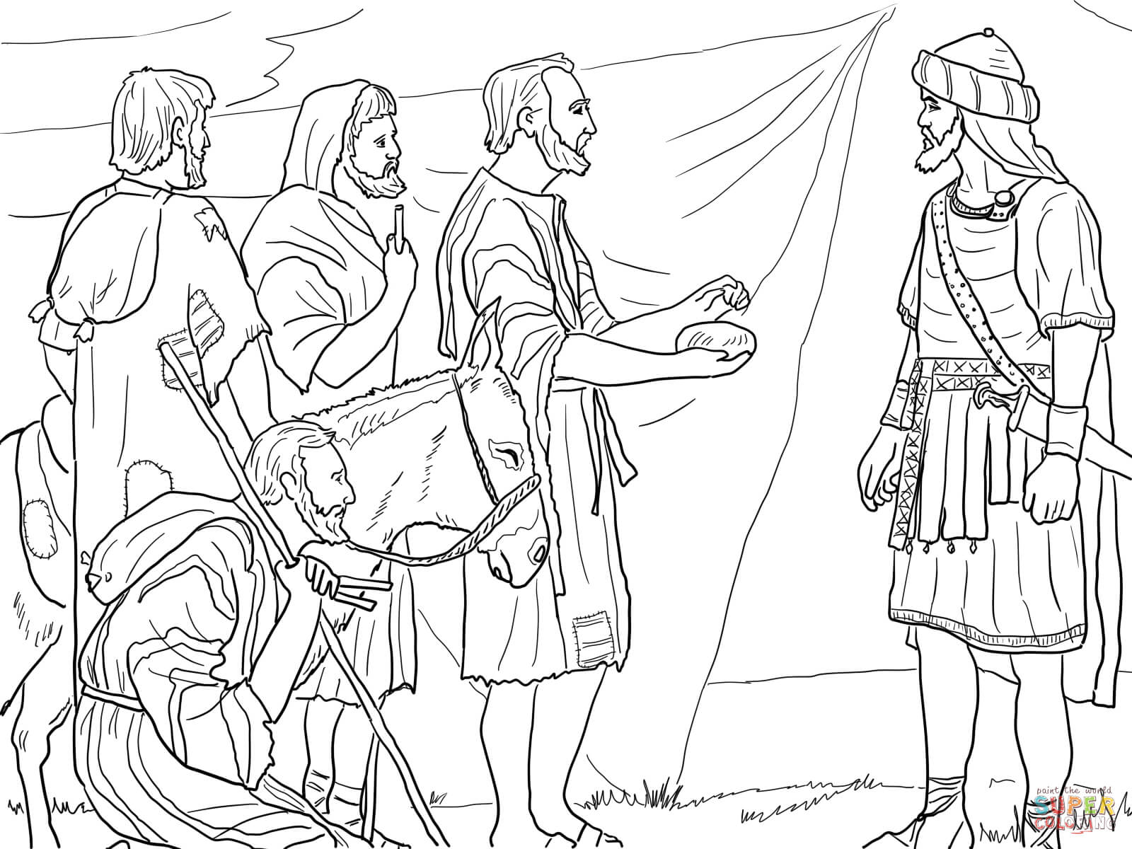 Gibeonites trick joshua coloring page free printable coloring pages