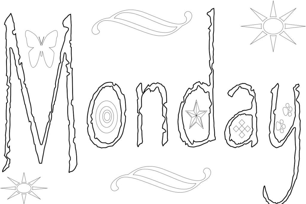 Days of the week coloring pages monday coloring pages color free coloring pages
