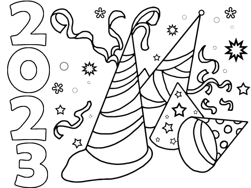 Coloring page happy new year