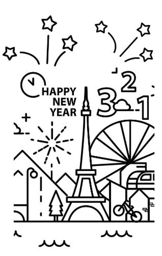 New years coloring pages