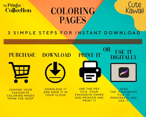 Cute kawaii food coloring book pages pdf printable