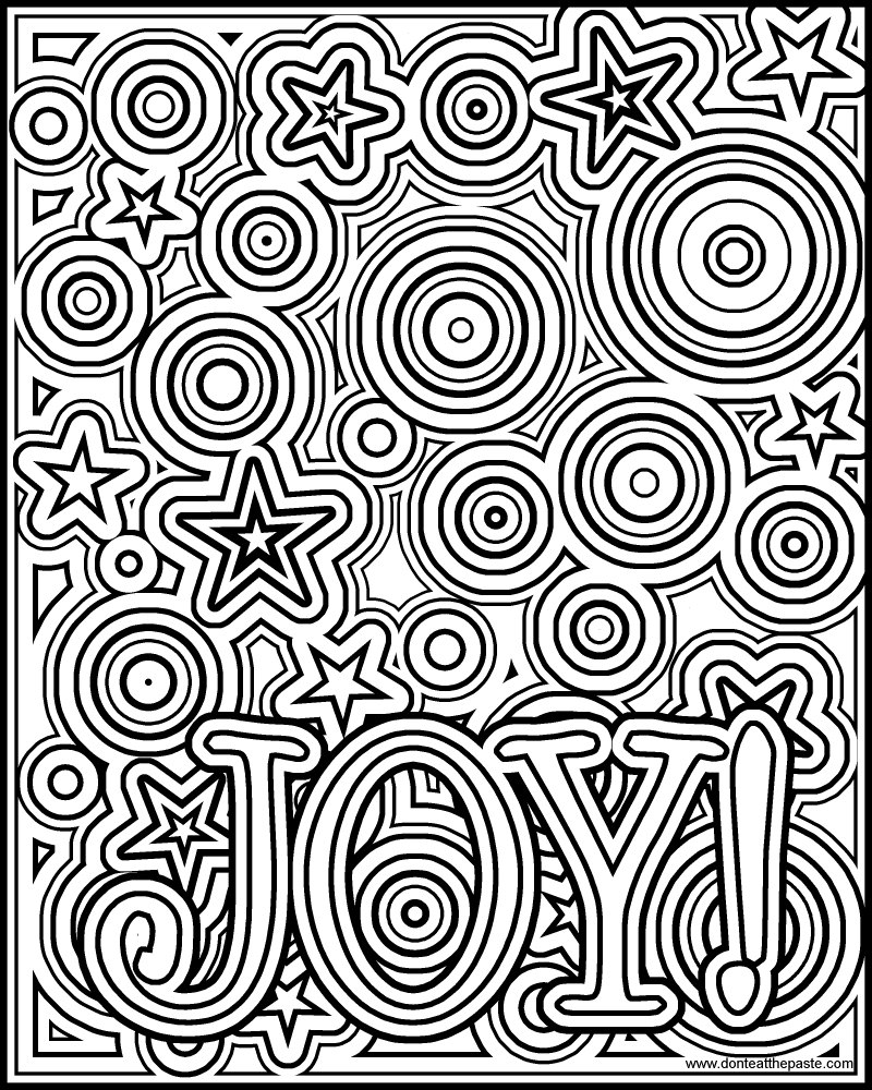 Dont eat the paste joy coloring page