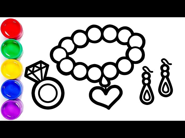 Dibuja y colorea joyas fãcilmente para niãos how to draw jewelry easy for kids