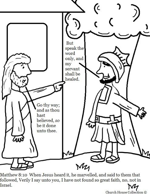 Church house collection blog the centurion servant healed coloring page sunday school coloring pag bible coloring pag bible story crafts