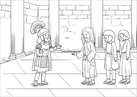 When jesus had entered capernaum a centurion came to him asking for help coloring page free printable coloring pages