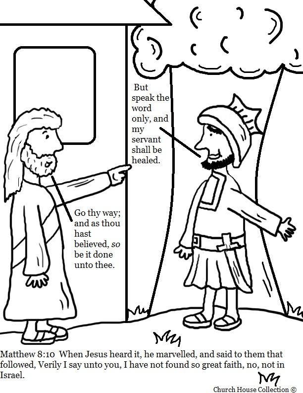 The centurion servant healed coloring page sunday school coloring pages bible coloring pages bible story crafts