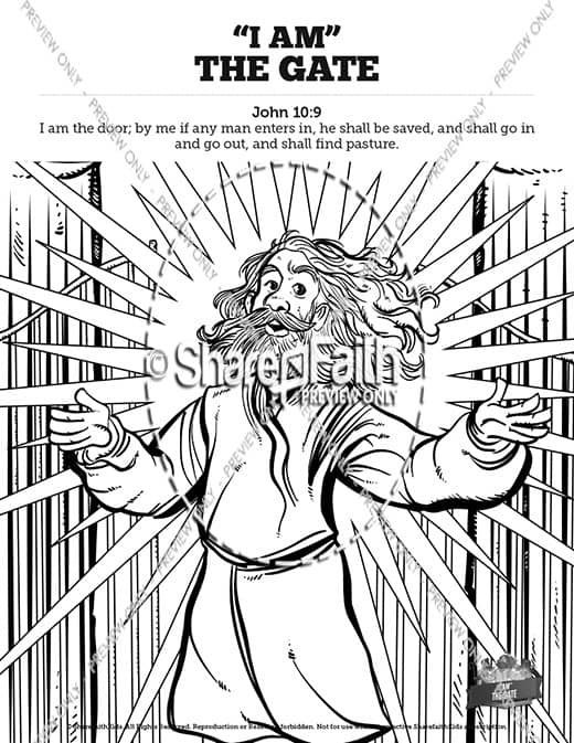 John i am the door sunday school coloring pages â