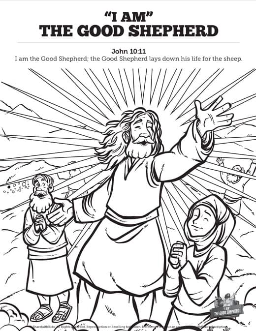 John the good shepherd sunday school coloring pages â