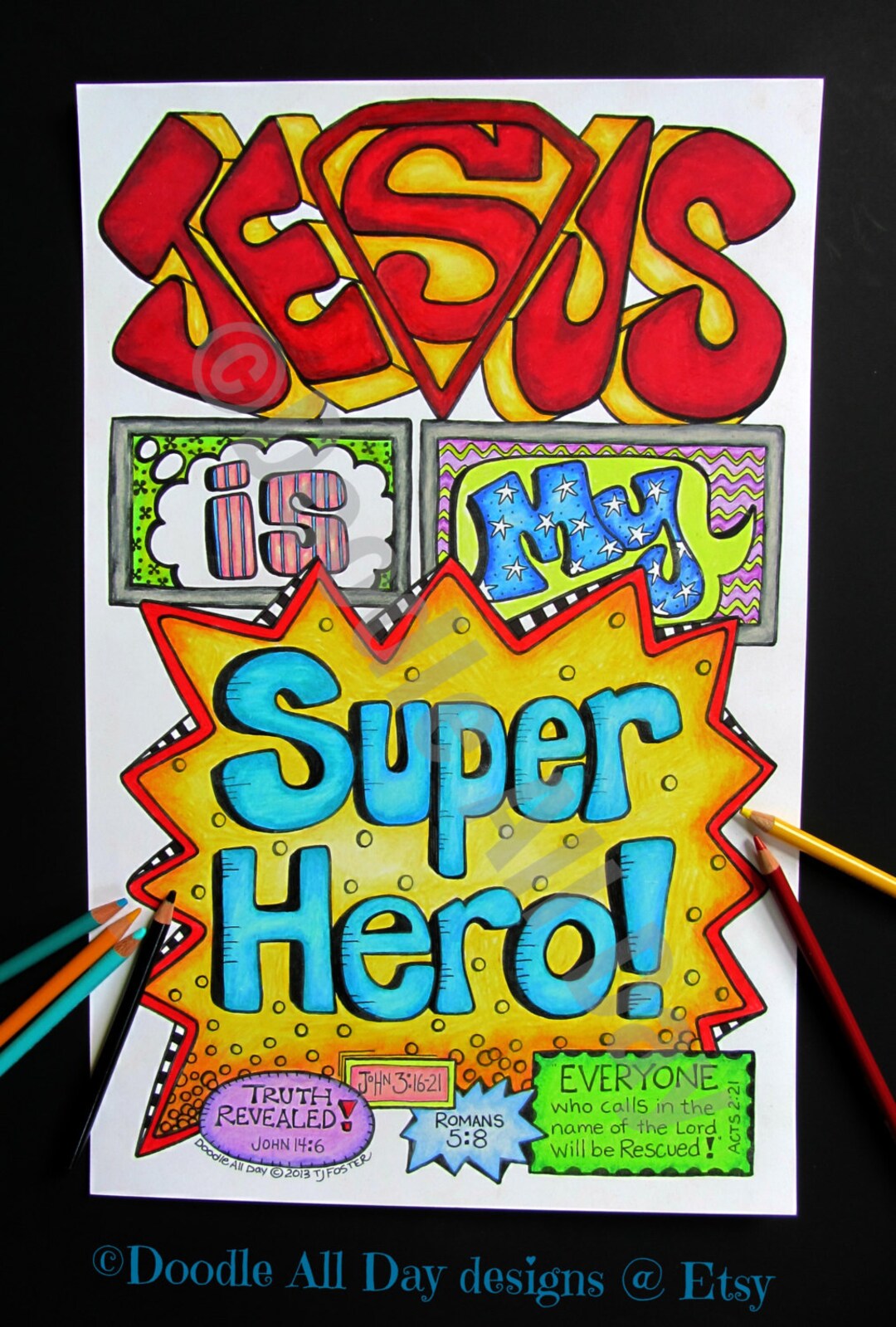 Jesus is my superhero coloring page jesus coloring sheet