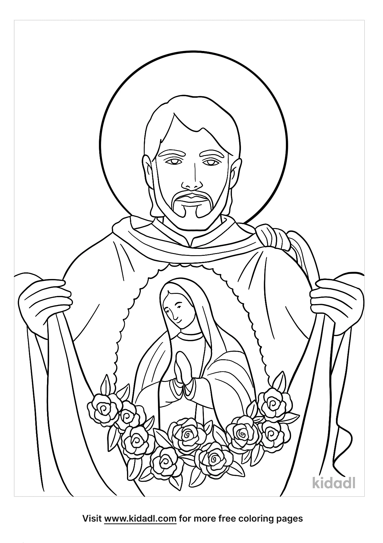 Free juan diego coloring page coloring page printables