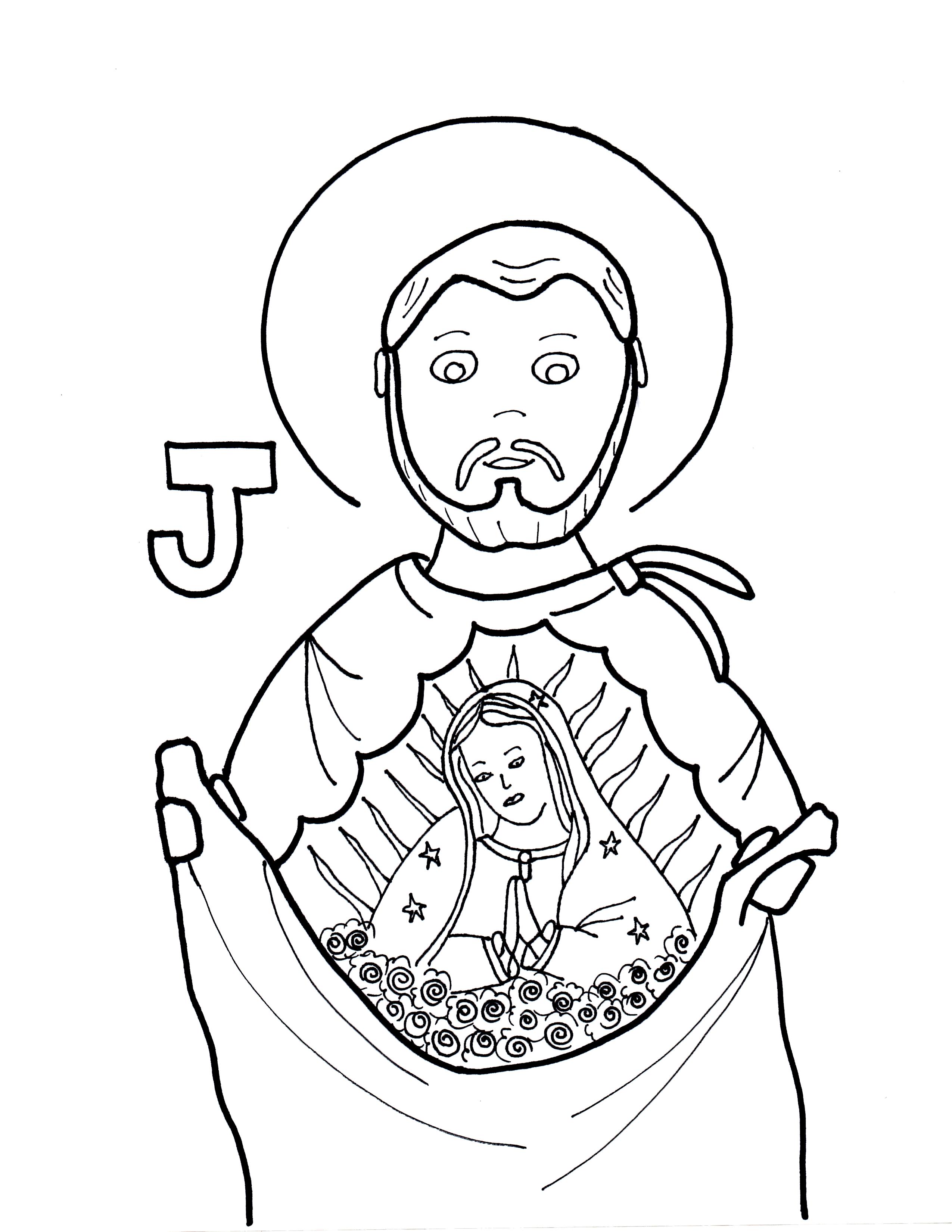 J is for st juan diego saints to color