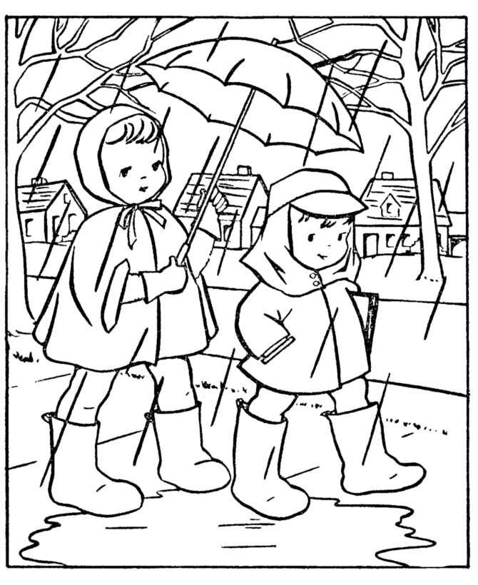 Rainy day coloring pages pdf for kids