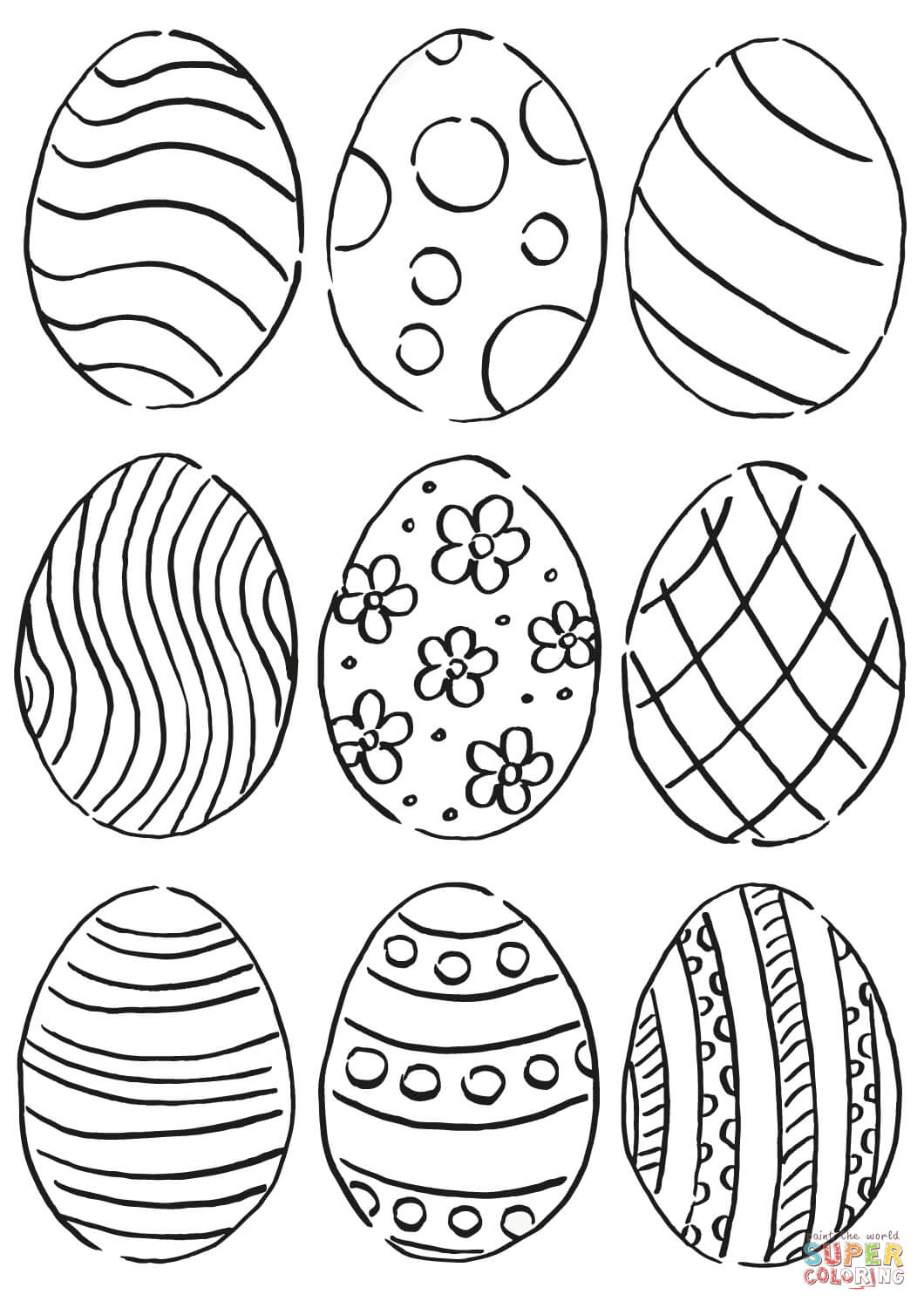 Dibujo de huevos de pascua decorados para colorear dibujos para colorear imprimir gratis