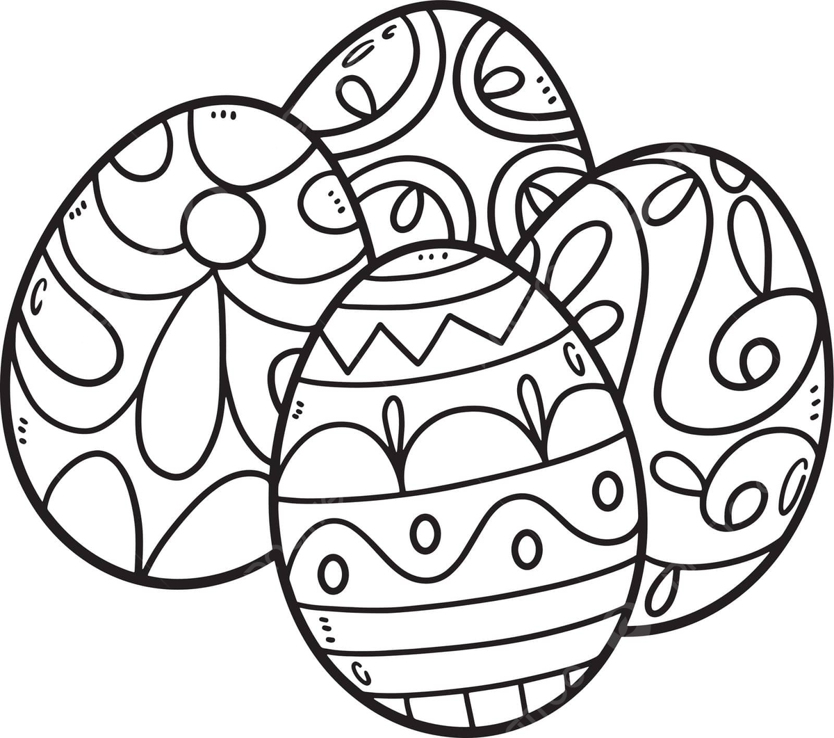 Dibujo de pãgina para colorear huevos pascua niãos juego cuatro aislados vector png dibujos dibujo de huevo dibujo de huevo de pascua dibujo de anillo png y vector para dcargar gratis