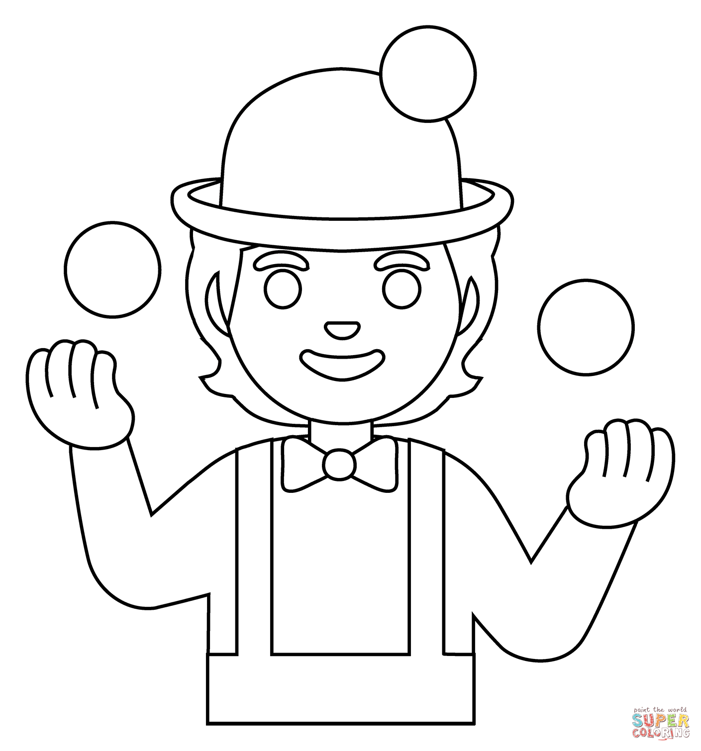 Person juggling emoji coloring page free printable coloring pages