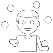 Person juggling emoji coloring page free printable coloring pages