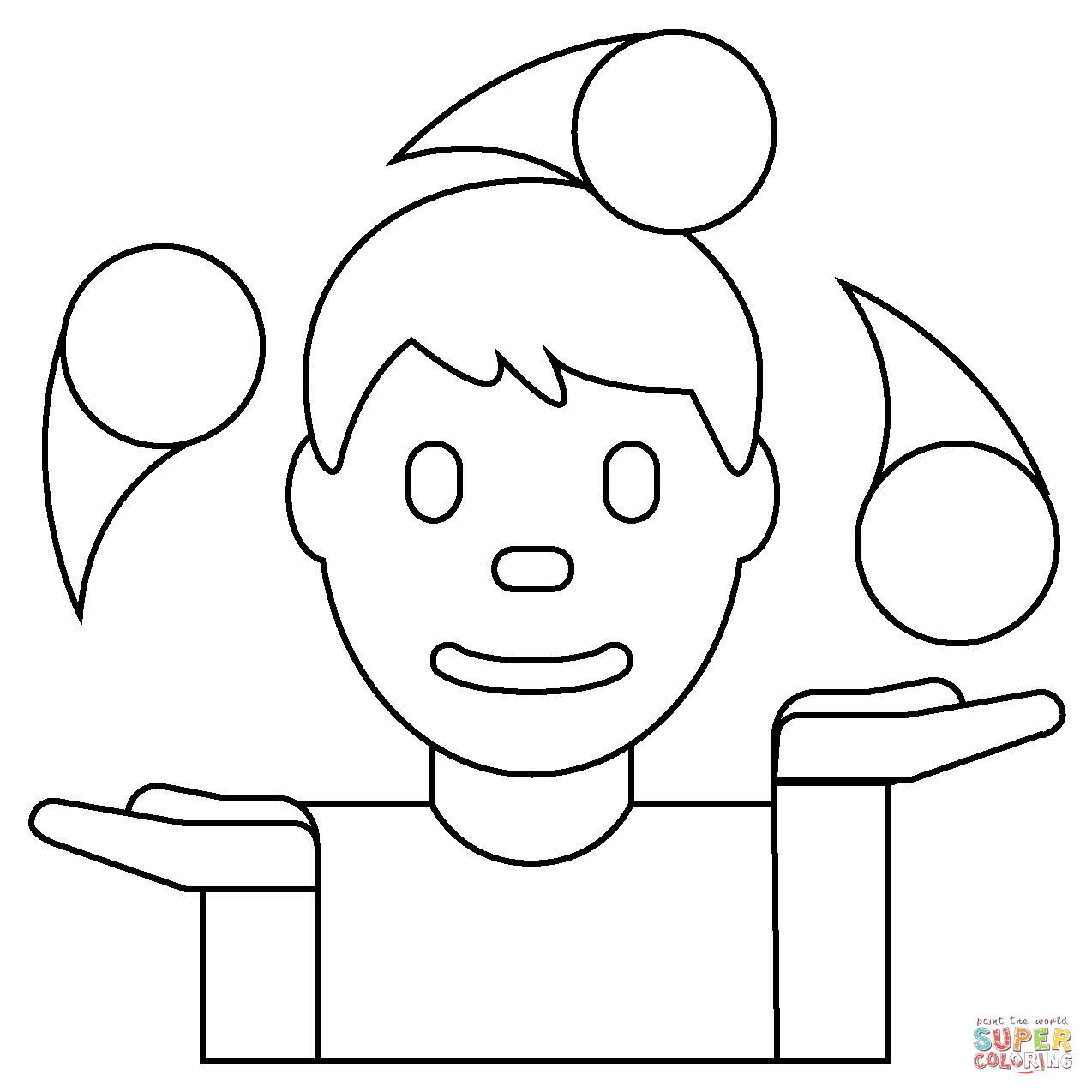 Man juggling emoji coloring page free printable coloring pages
