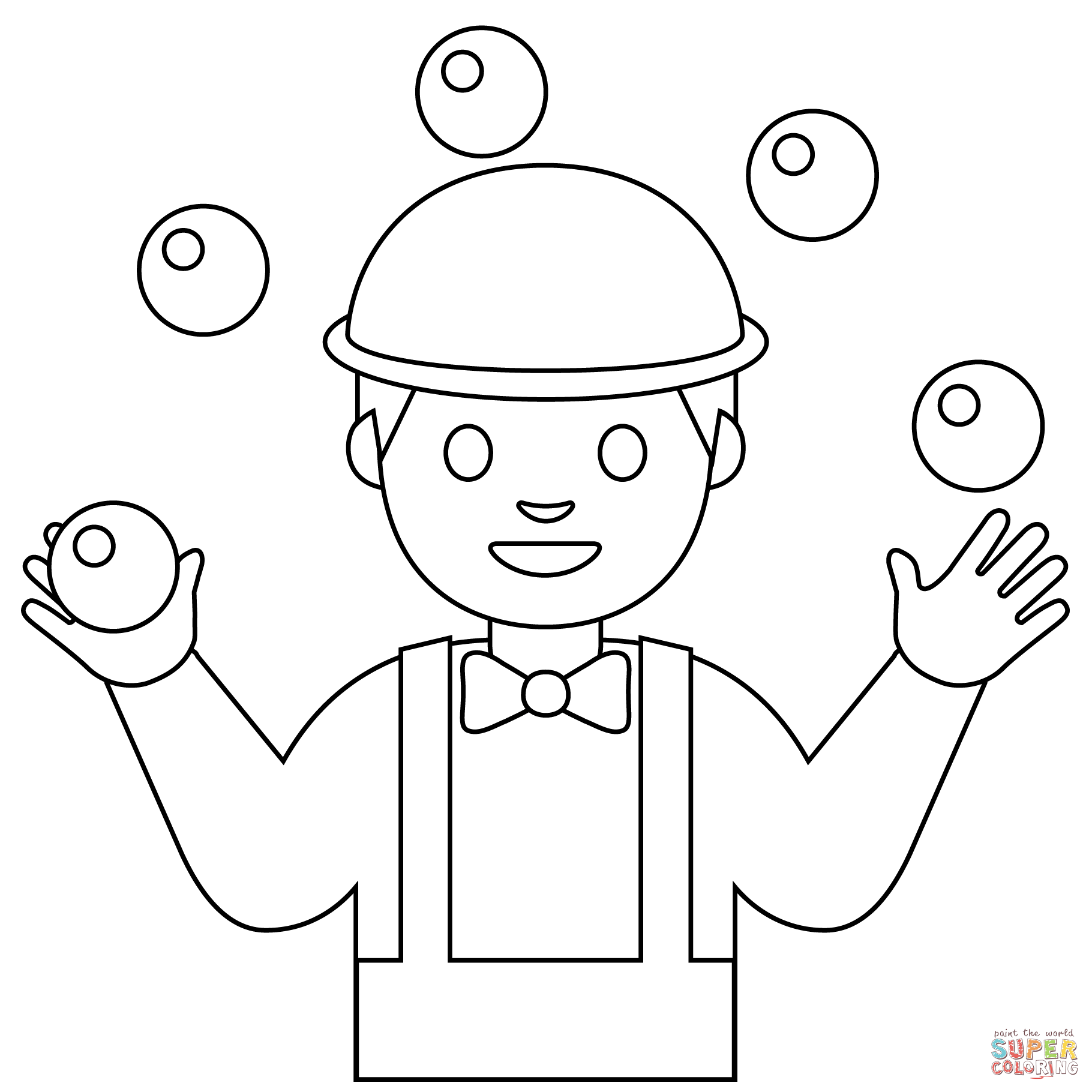 Person juggling emoji coloring page free printable coloring pages