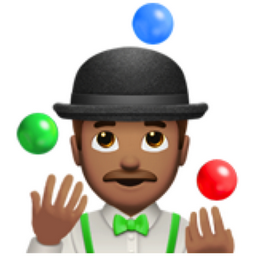 Man juggling medium skin tone emoji uf uffd ud u ufef