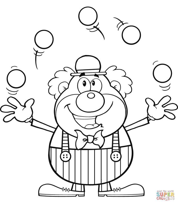 Clown juggling balls coloring page free printable coloring pages coloring pages zoo coloring pages train coloring pages