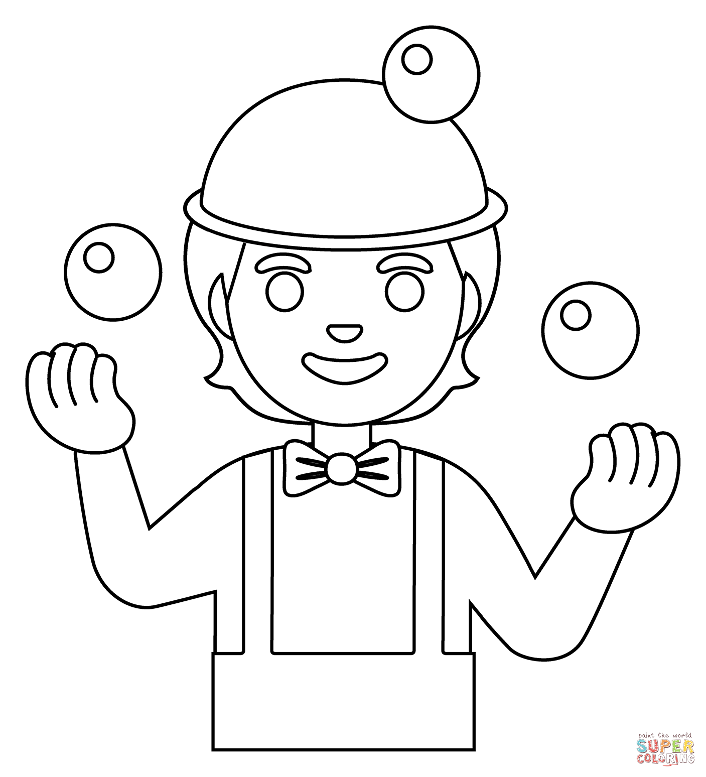 Person juggling emoji coloring page free printable coloring pages