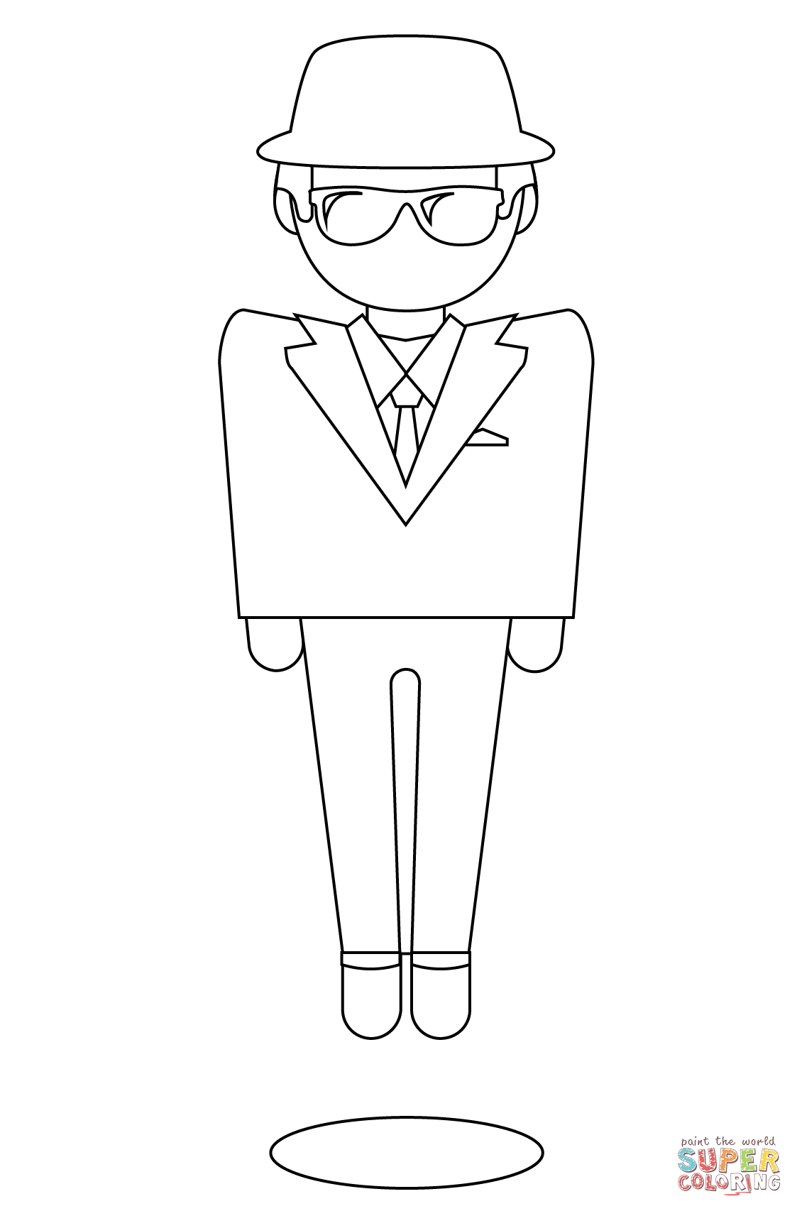 Person in suit levitating emoji coloring page free printable coloring pages