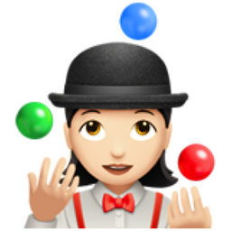 Woman juggling light skin tone emoji uf uffb ud u ufef