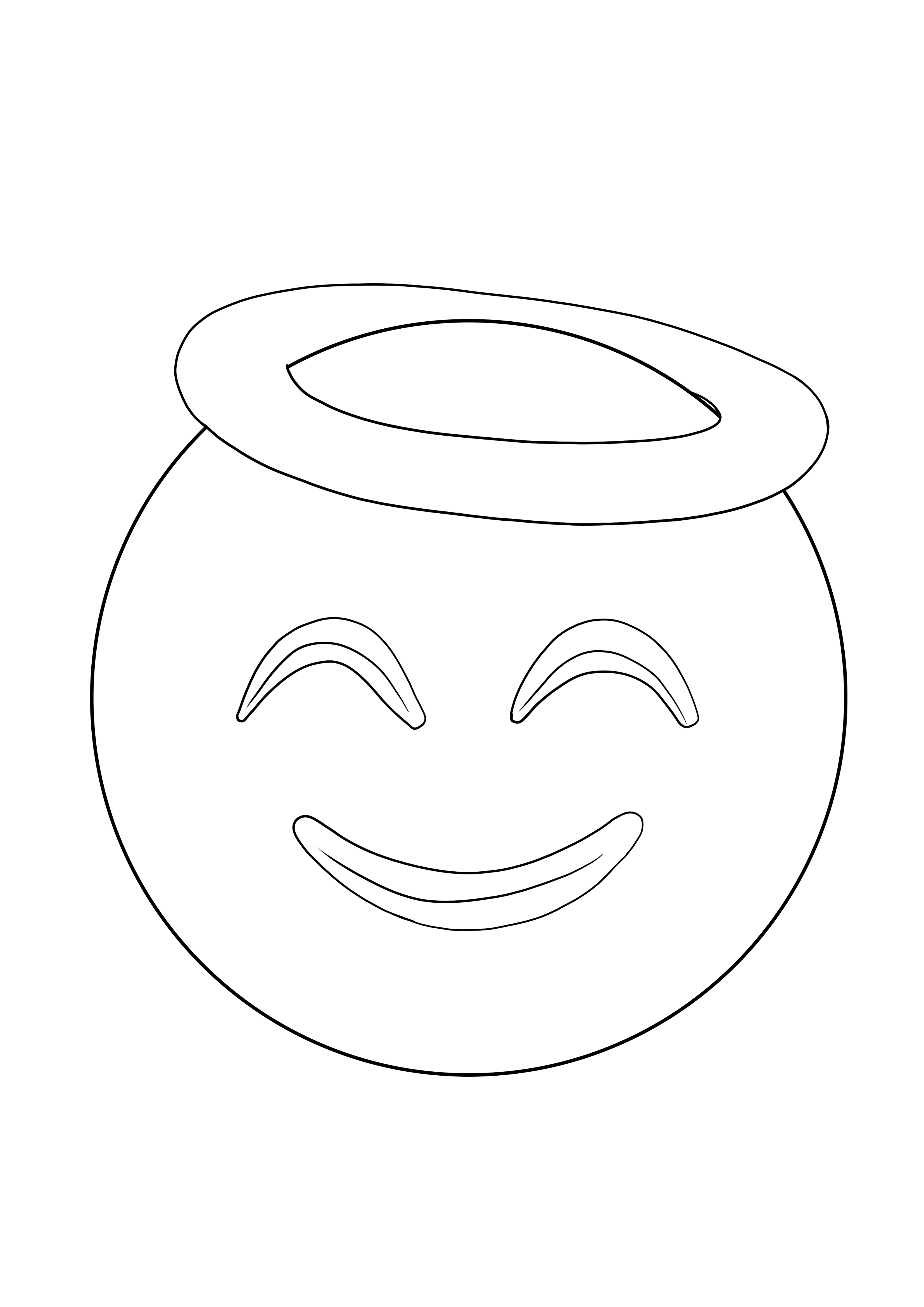 Smiling circle face coloring picture to download for free