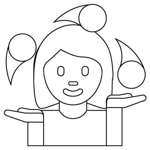 Woman juggling emoji coloring page free printable coloring pages