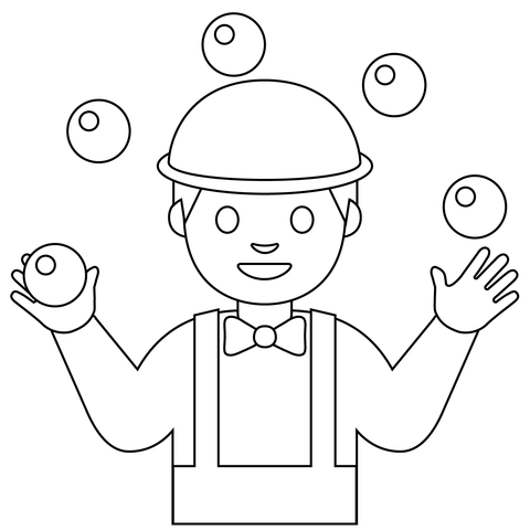 Person juggling emoji coloring page free printable coloring pages