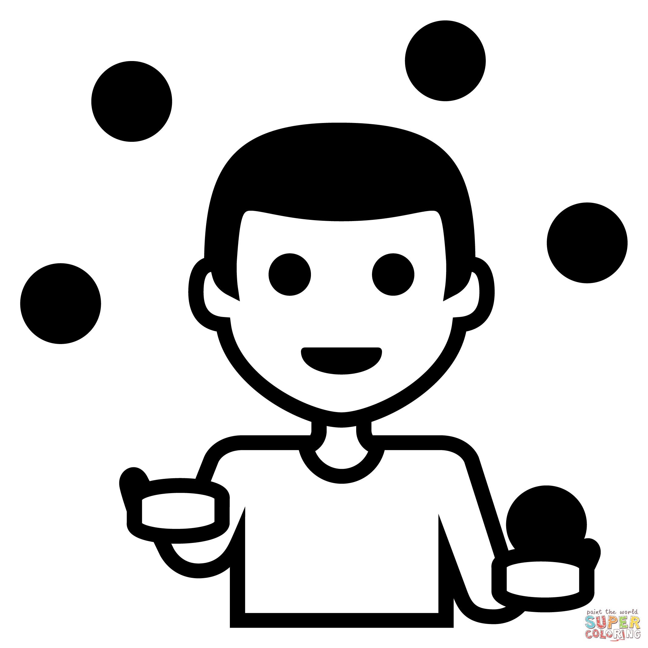 Person juggling emoji coloring page free printable coloring pages