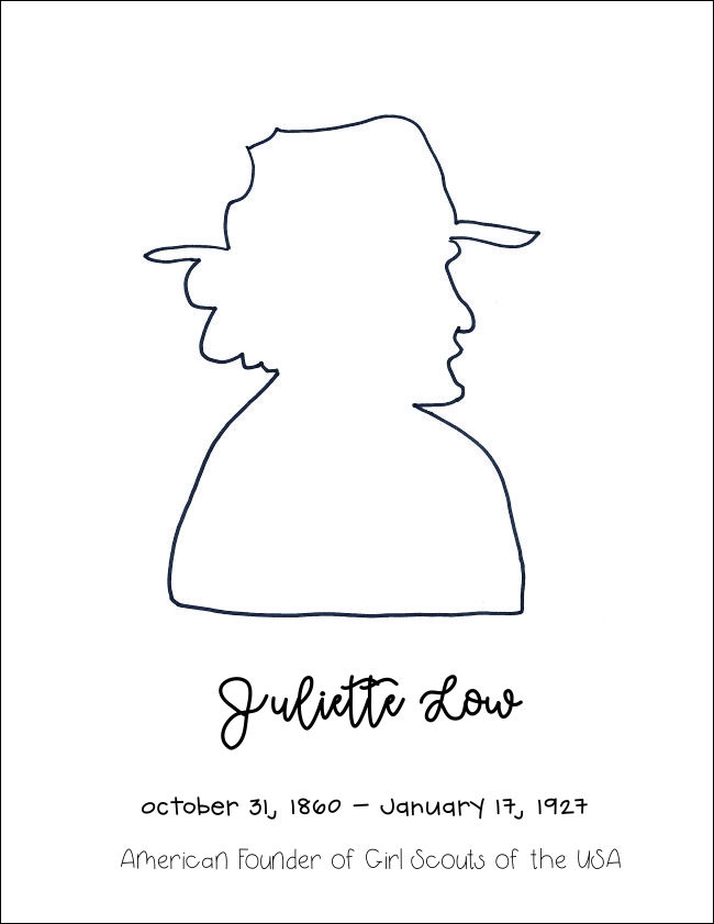 Juliette gordon low silhouette craft idea